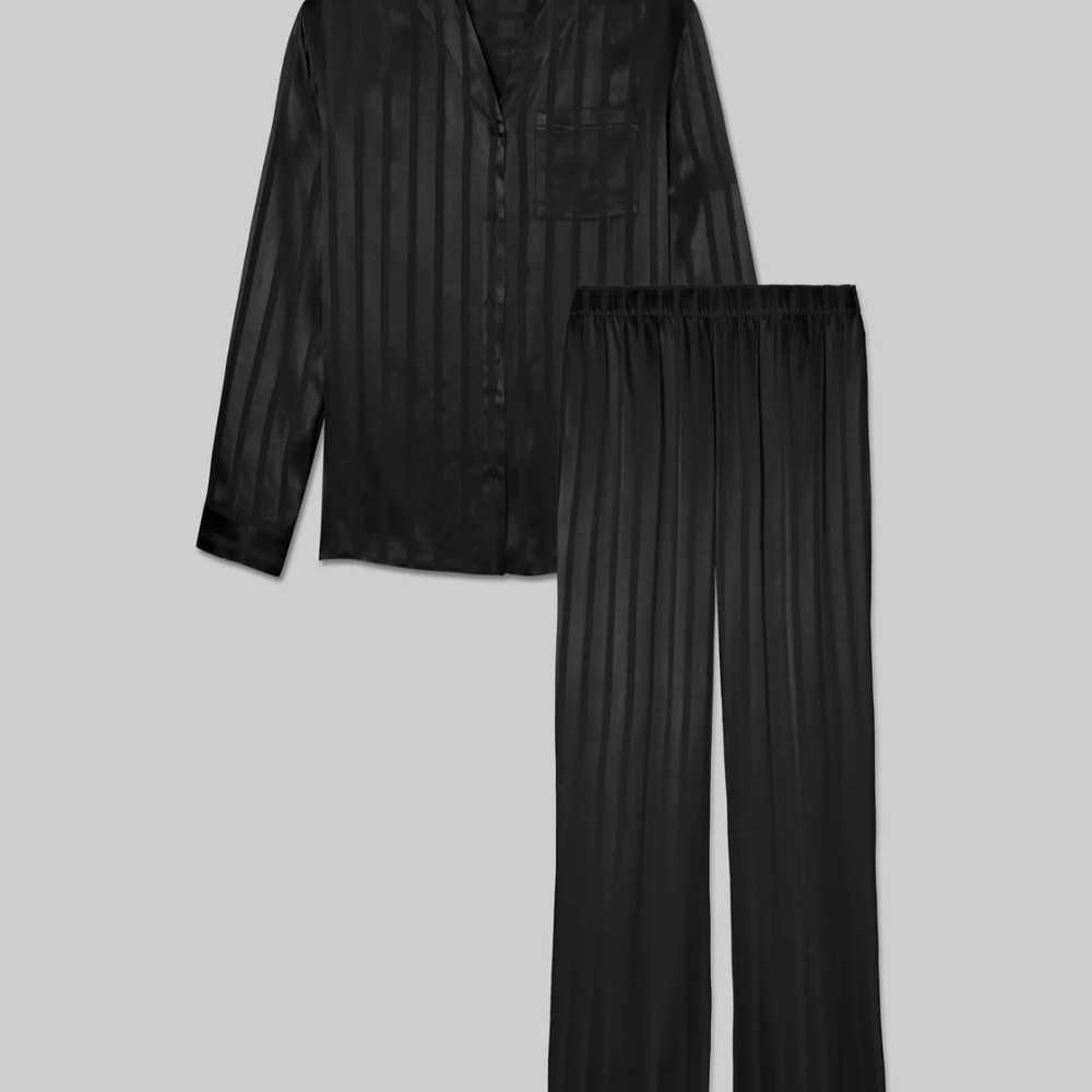 Tommy John Satin Black Striped Sleepwear